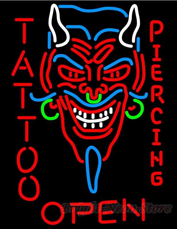 Tattoo Piercing Open Neon Sign